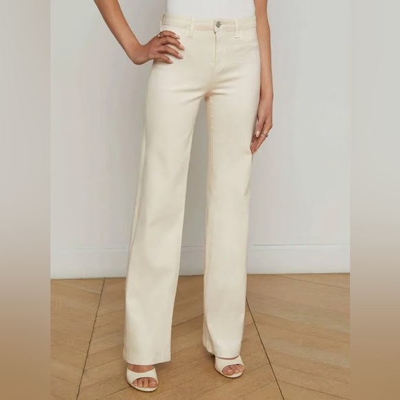 L’Agence Clayton Wide-Leg Coated Jean | NWT | Sz. 23 | French Vanilla | Cream - Picture 3 of 16